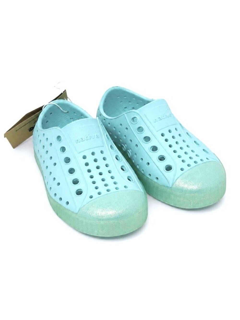 Native Shoes Toddler Kids Jefferson Bling Glitter Sherbert Blue Bling C6 EVA